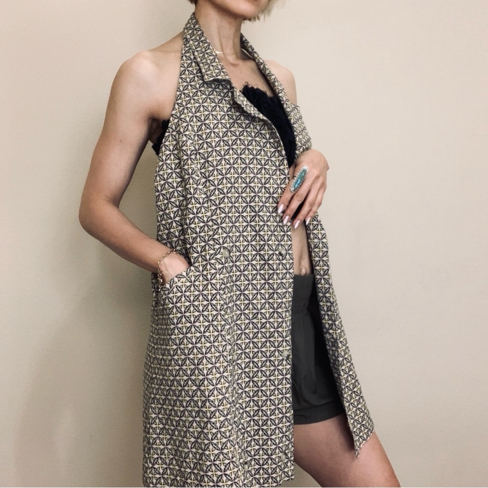Geometric Pattern Halter Dress - Picture 10 of 13